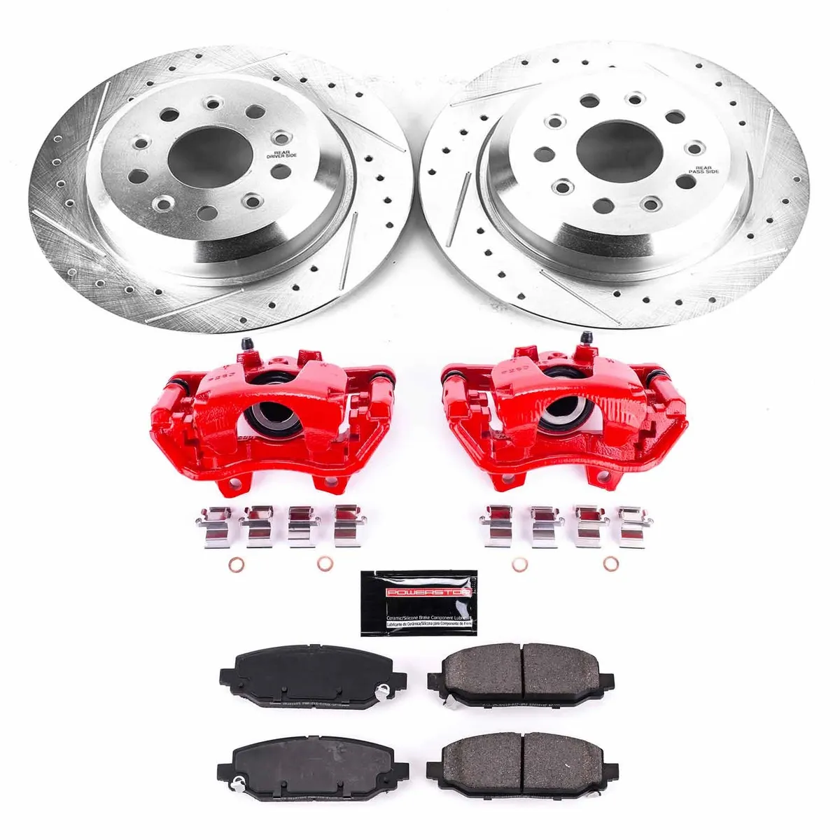 Z23 Evolution Sport Upgrade Kit: Drilled/Slotted Rotors; Carbon-Fiber Ceramic Pads; Powder Coated Calipers product image