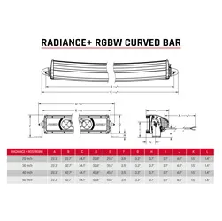 The stylish versatility of the RIGID Radiance lighting family just got better with Radiance+Curved RBGW Light Bars. These bars are featured packed and provide the user with the ability to toggle between eight available backlight options. product image