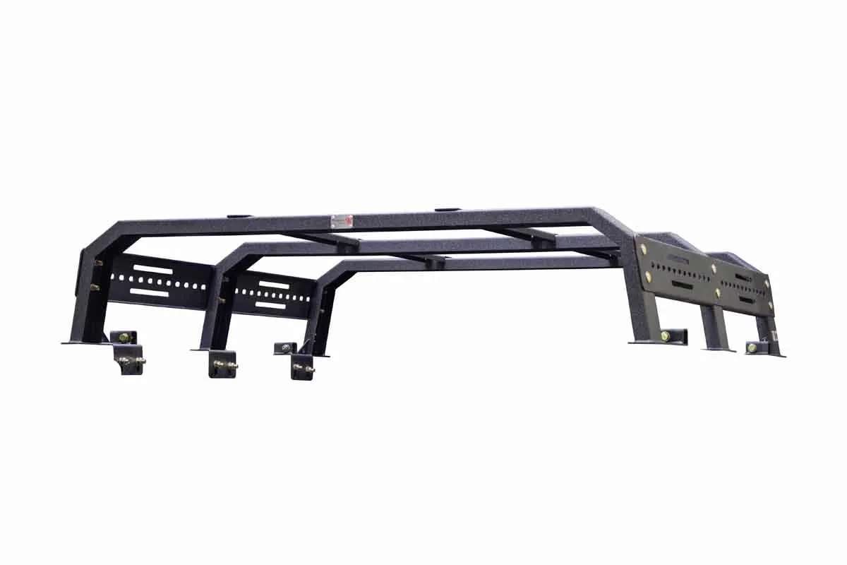 61 in. for short bed trucks, Black textured powder coat, 10-Gauge steel, Stainless Steel hardware, Half Height Rack measures 12.5 in. off of top of bed rail product image
