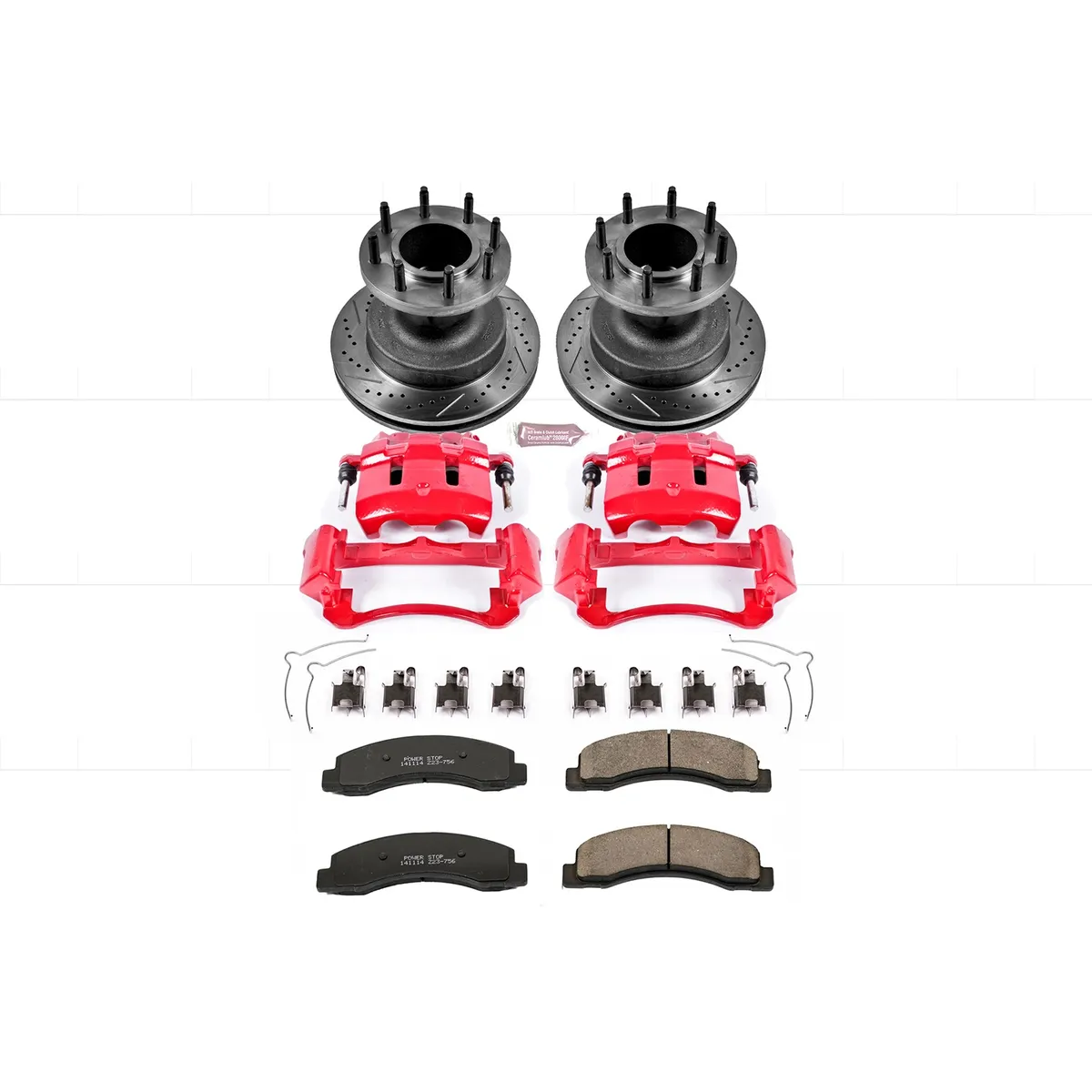 Z23 Evolution Sport Upgrade Kit: Drilled/Slotted Rotors; Carbon-Fiber Ceramic Pads; Powder Coated Calipers product image
