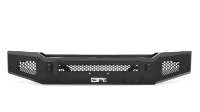 Body Armor Ambush Series Front Bumper; 3/16 And 1/4 in. Roll Steel; Non Winch; 30 in. Dual Row/4 Cube Style LED Light Mount; Black; Steel;