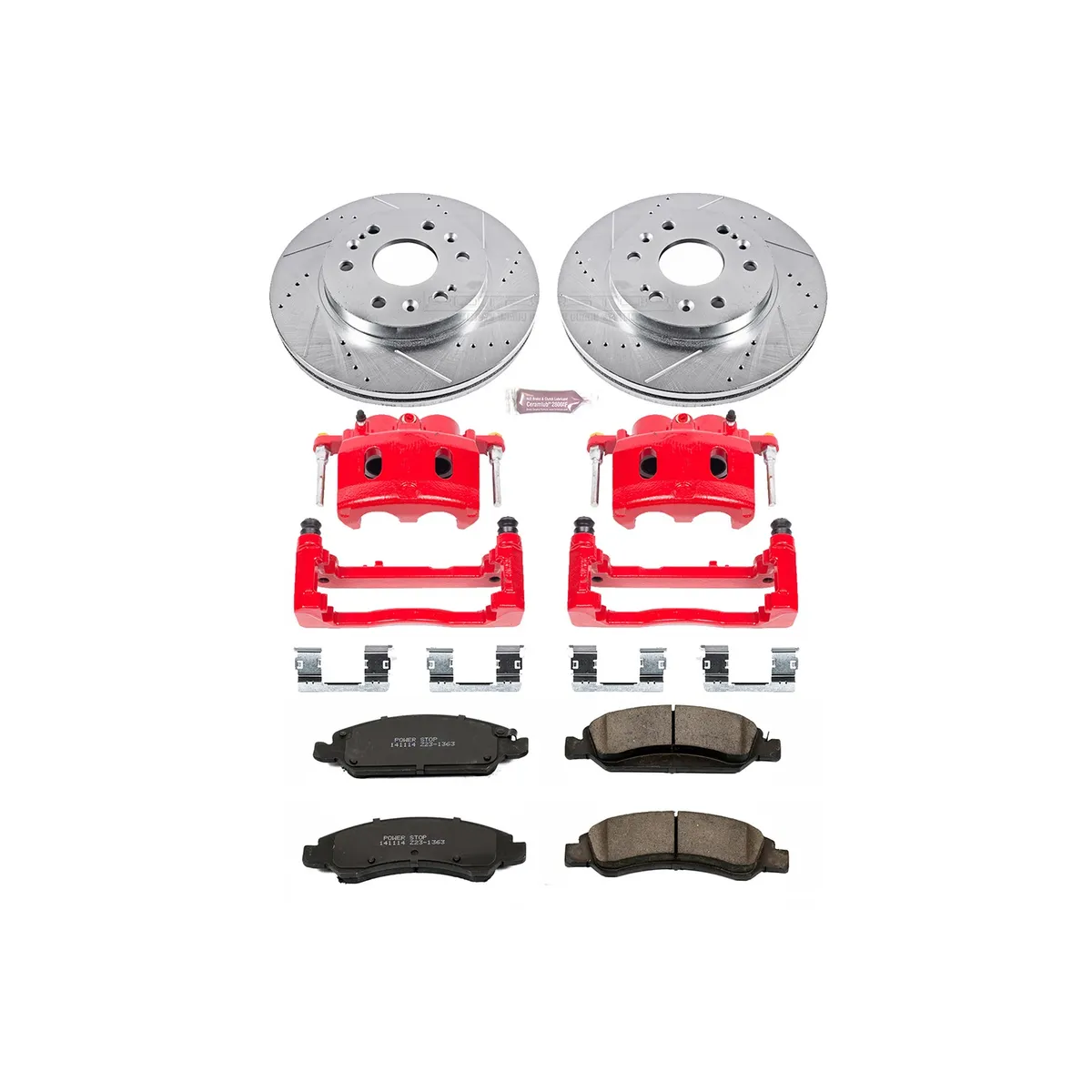 Z23 Evolution Sport Upgrade Kit: Drilled/Slotted Rotors; Carbon-Fiber Ceramic Pads; Powder Coated Calipers product image