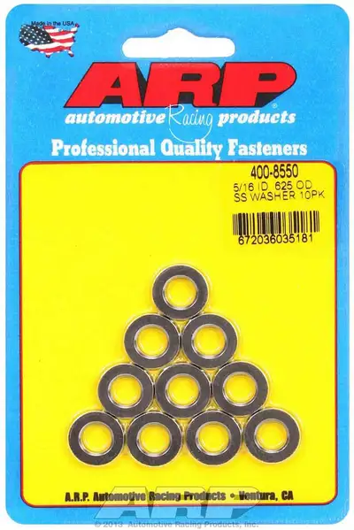 ARP Auto Racing S/S Flat Washers - 5/16 ID x .625 OD (10)