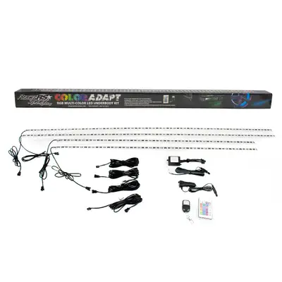 Race Sport Coloradapt Adaptive RGB LED Aluminum Solid Underbody Kit With Key Card RGB Remote With Retail Box