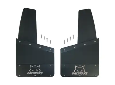 Pacbrake Pacbrake Kickback Mud Flap Set Universal Black Powder Coated 14 w x 14 l Hp10580-14-14