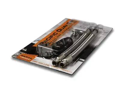 Pacific Dualies 18100 Extension Pair Kit - 7" Long,Braided S/S Valve Extension Rear "Inner Wheels" Only (16", 17", 19.5")