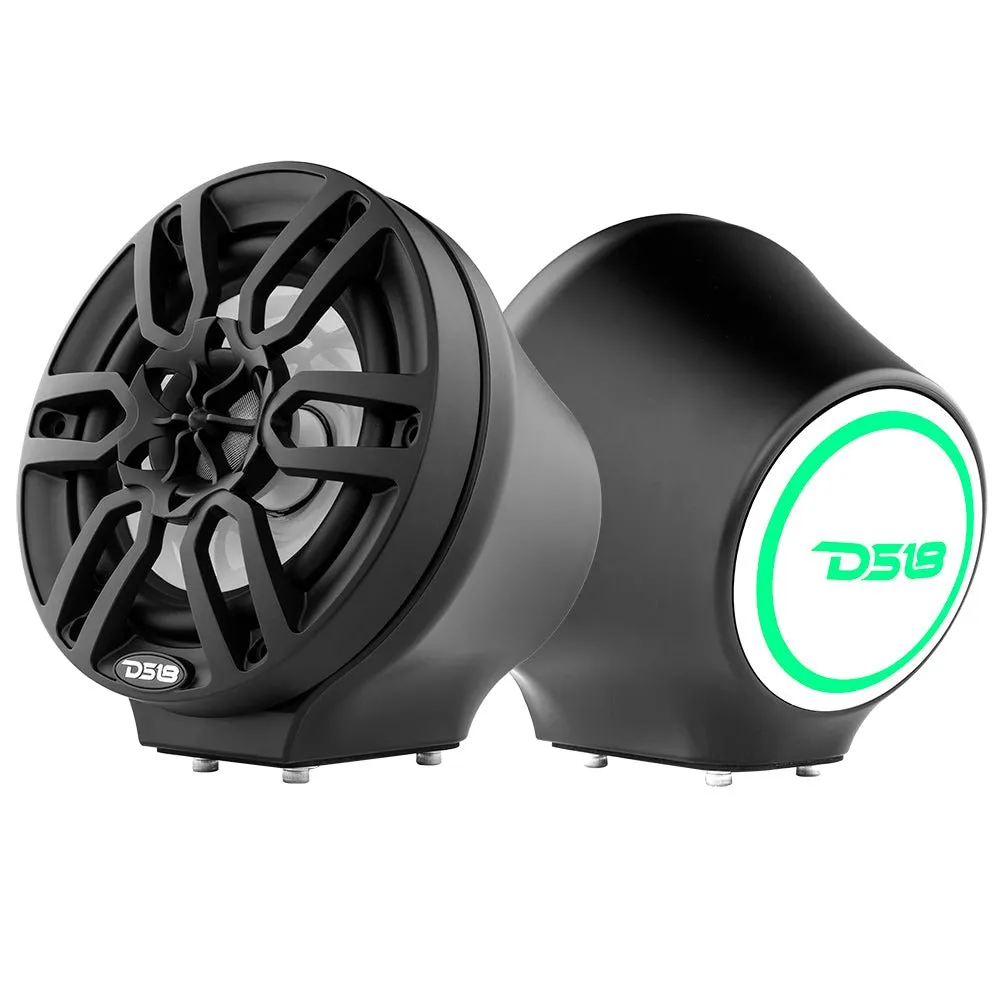 6.5” Universal Flat Mount Kick Panel Speaker Pod – Jet Skis, Jeeps, Motorcycles – RGB LED Lights product image