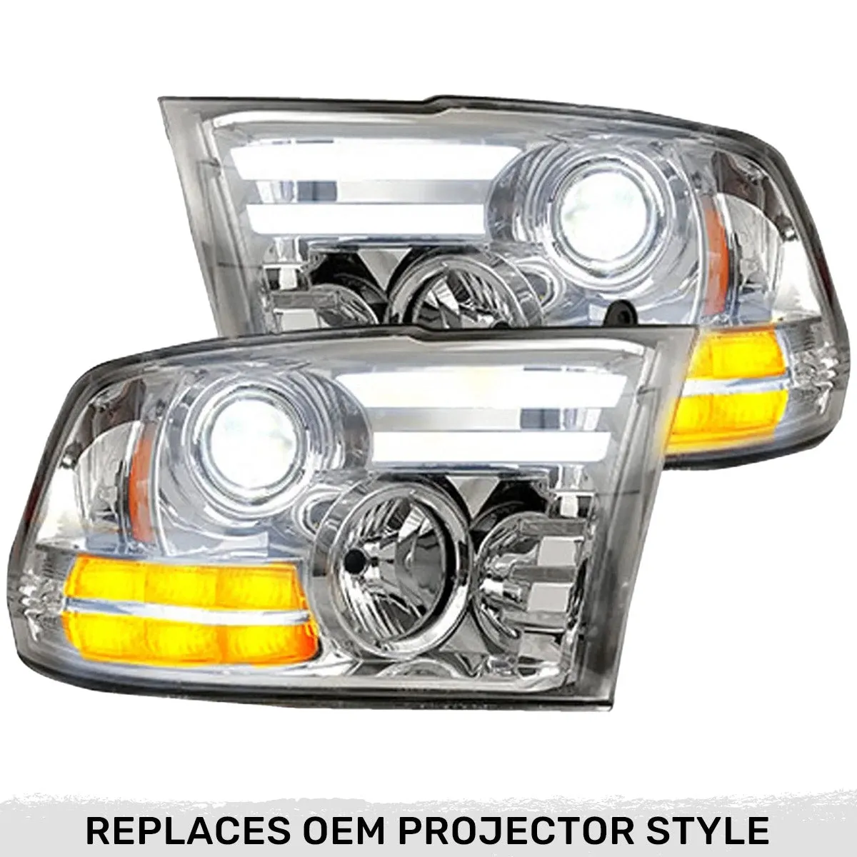 Dodge RAM 14-19 1500 Classic Body Style w OEM Projectors And 15-18 25003500 w OEM Projectors - Projector Headlights w product image