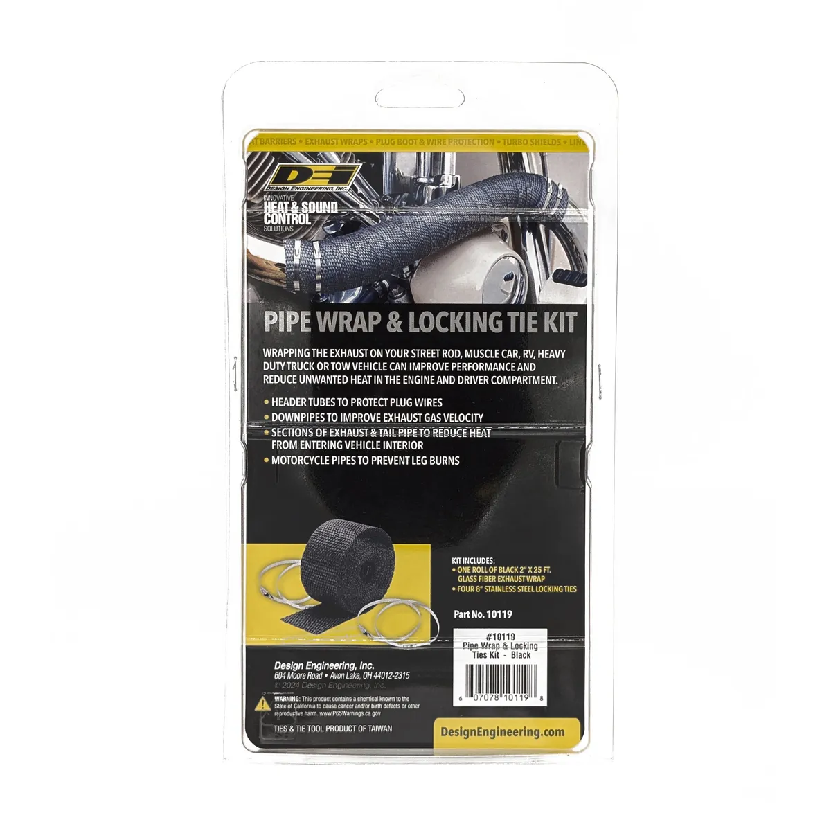 DEI Pipe Wrap and Locking Ties Kit - Black - 2 in x 25 ft product image