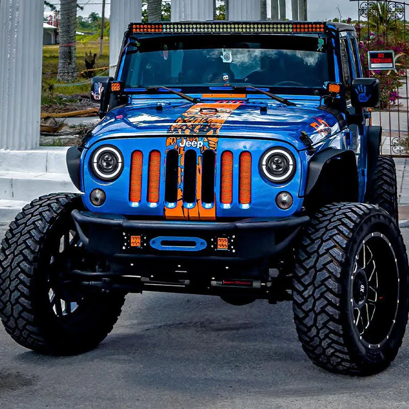 "dot Certified 7"" 80w LED Halo Headlights With DRL & Turn Signals For Jeep Wrangler JK Tj" product image