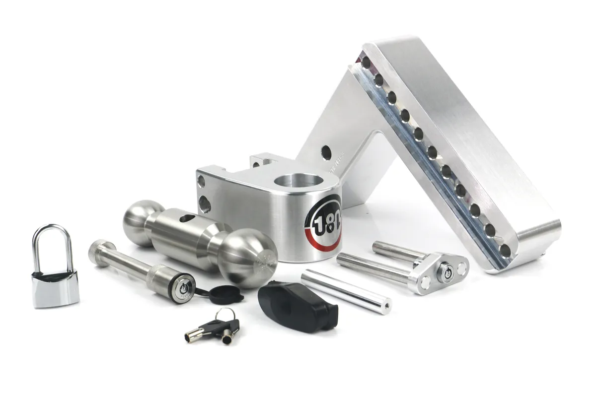 180 Hitch Stainless Steel 8in Drop Hitch With 3in Shank (10k/21k Grwr) With Ws05keyed Alike product image
