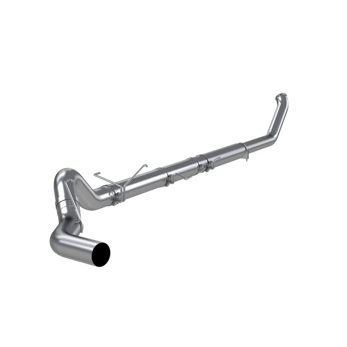Armor Lite Turbo Back Exhaust System; 5 in.; Incl. 4 in. Turbo Down Pipe/Ext. Pipe/Muffler Delete Pipe/Over Axle Pipe/Tailpipe/Hardware; No Tip; Single Side Exit; Aluminized; product image
