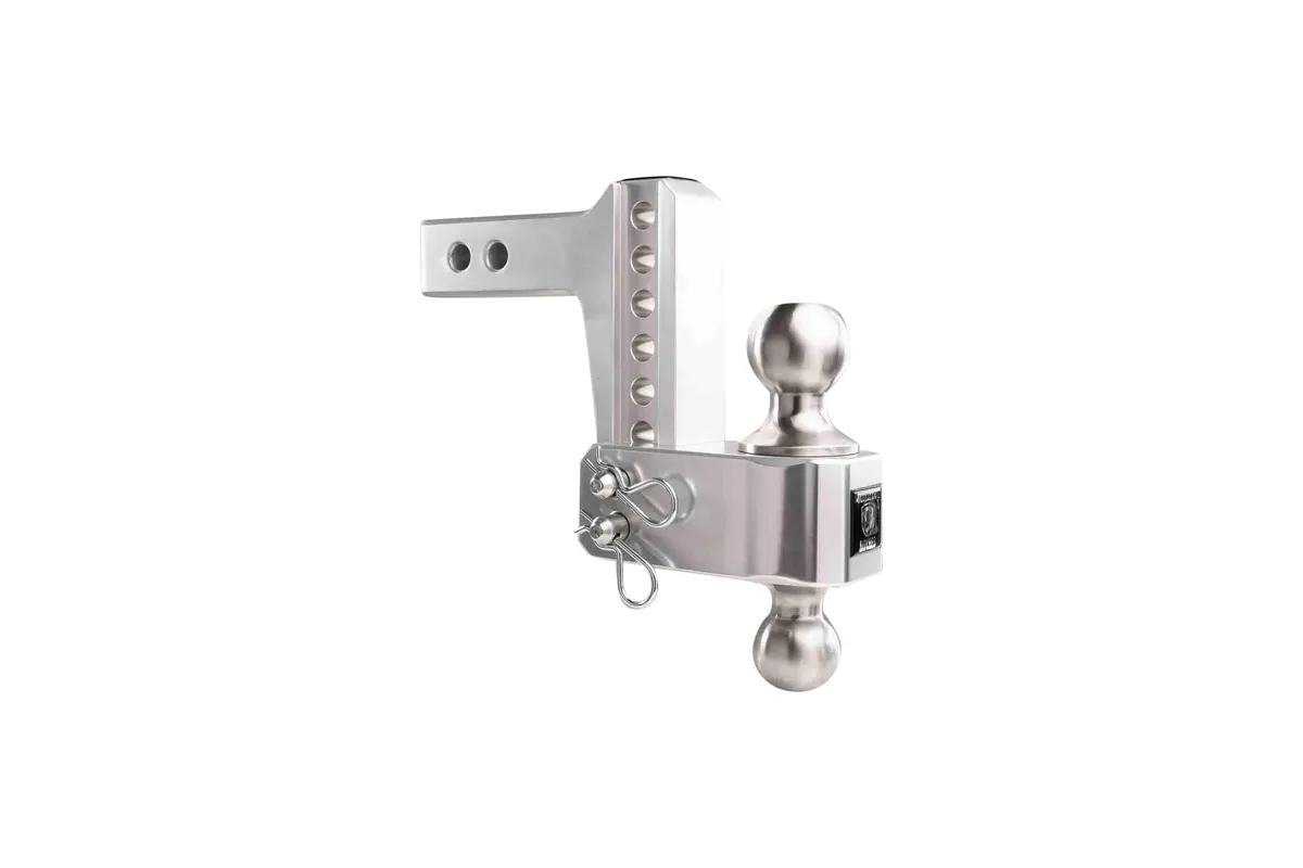 2.0" Aluminum Medium Duty 4" Drop/Rise Hitch w/ Stainless Steel Dual Ball product image
