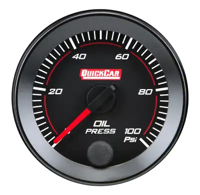 Quickcar Racing RedLine Gauge 2-1/16in Oil Pressure 0-100psi