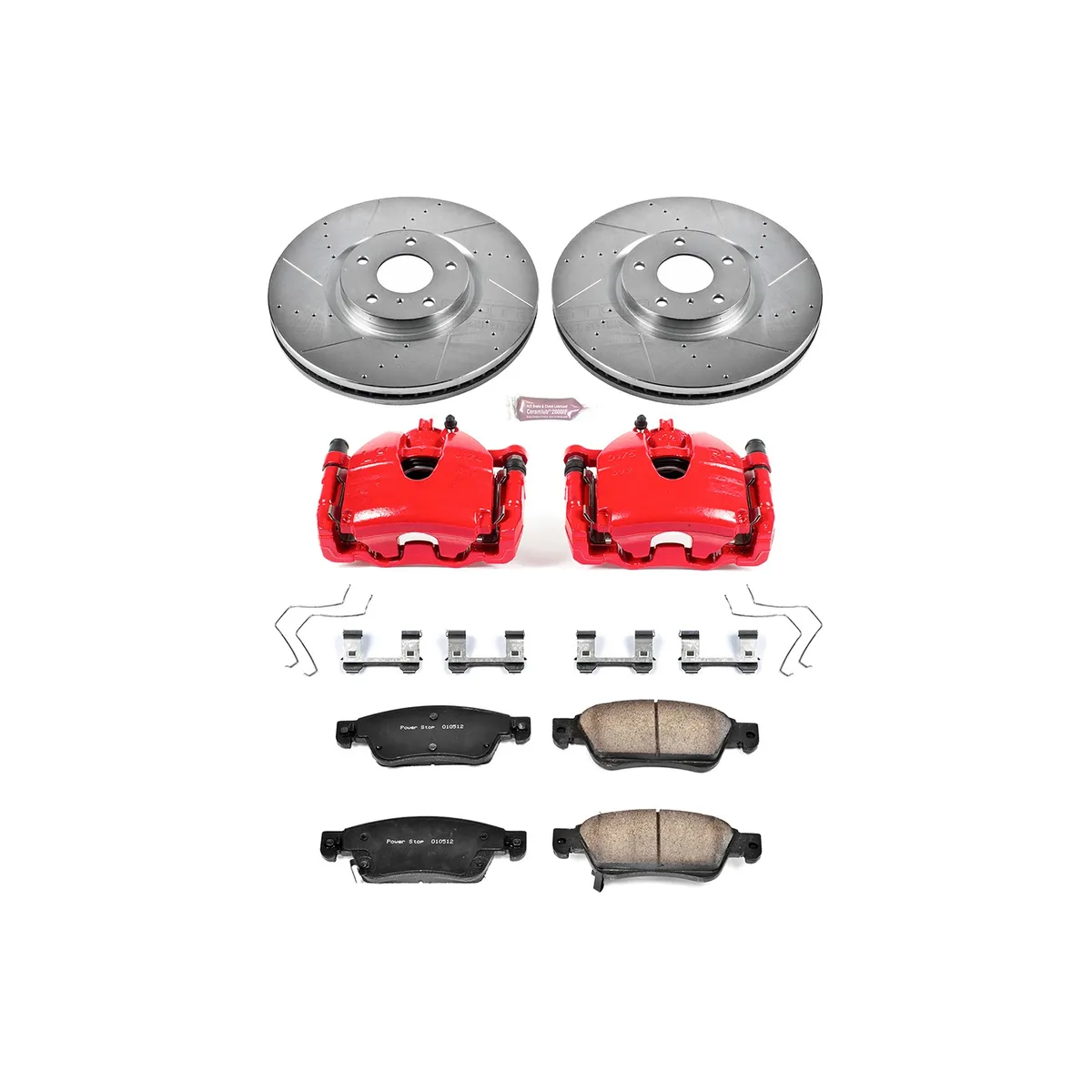 Z23 Evolution Sport Upgrade Kit: Drilled/Slotted Rotors; Carbon-Fiber Ceramic Pads; Powder Coated Calipers product image