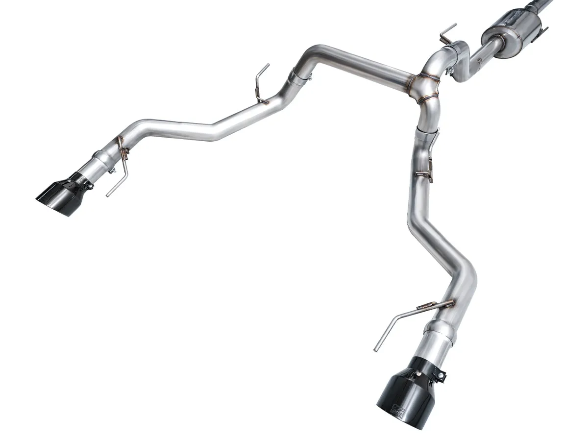 AWE 0FG Resonated Catback for 21 Ford F-150 Tremor (With Bumper Cutouts) - Chrome Silver Tips 3015-32402 product image