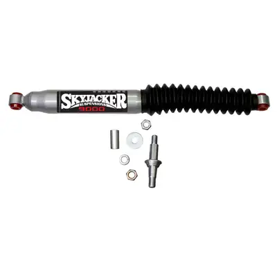 Skyjacker Steering Stabilizer HD OEM Replacement Kit Silver w/Black Boot 84-00 Jeep Cherokee 84-90 Jeep Wagoneer 86-92 Jeep Comanche 87-95 Jeep Wrangler 93-98 Jeep Grand Cherokee 97-06 Jeep Wrangler 97-06 Jeep TJ Skyjacker