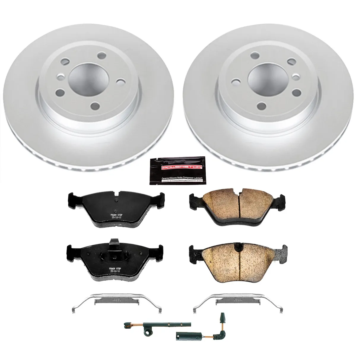 Z23 Sport Geomet Coated Rotor Kit For European Vehicles: Genuine Geomet Fully Coated Rotors; Carbon-Fiber Ceramic Pads W/Hardware; Pad Sensors product image
