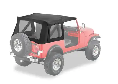 Bestop Black Denim Supertop Classic Skins Supertop Classic Replacement Skins, Clear Windows Jeep 76-86 CJ7 Must have Supertop hardware; no doors incl.; Clear side and rear windows
