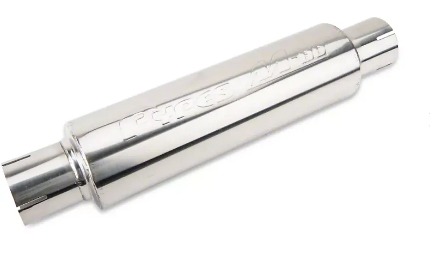 M-80 Series Muffler 2.5 in Round 14 in L Hardware Not Incl Polished 304 Stainless Steel Pypes Exhaust product image