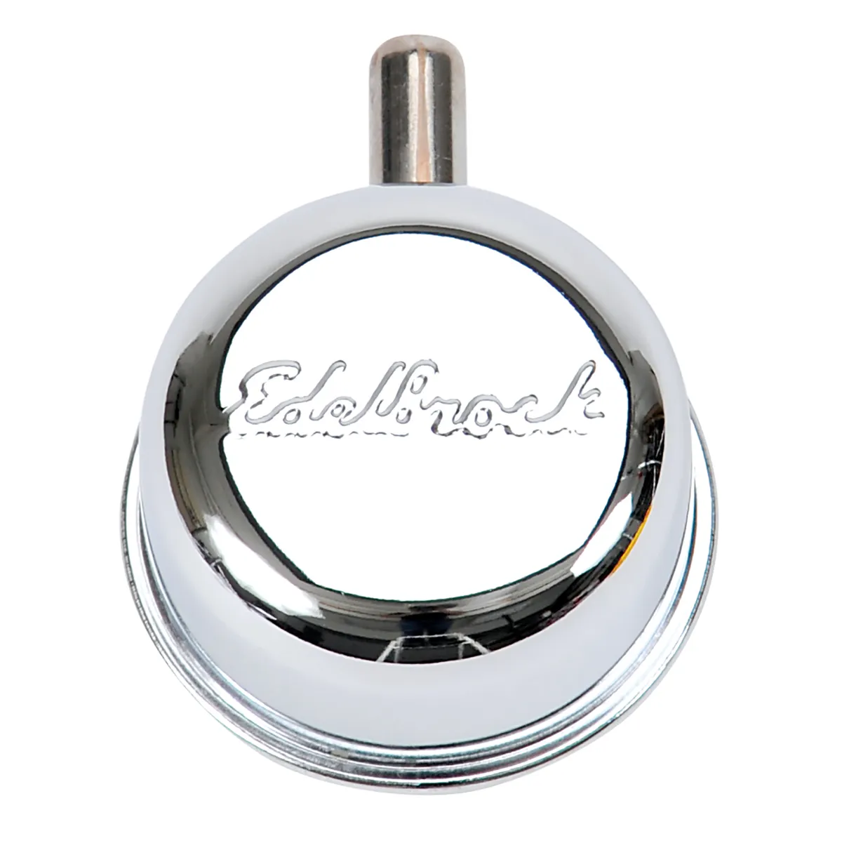 Edelbrock 4410 Signature Series Chrome Round push-in Breather with 90Ã‚° vent Nipple product image