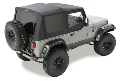 Bestop Replace-A-Top for OEM Hardware For Jeep 2003-2006 Wrangler TJ Tinted Black Diamond Sailcloth Upper Door Skins Included Bestop