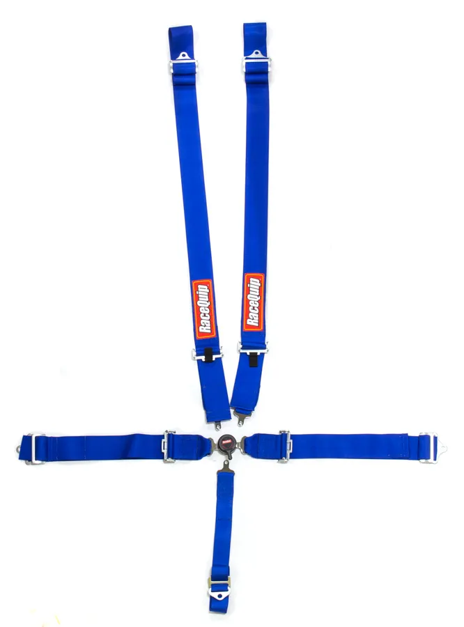 Racequip Camlock 5 Point Auto Racing Harness Set; Pulldown Lap; Sfi 16.1 Seat Belt Set; Blue