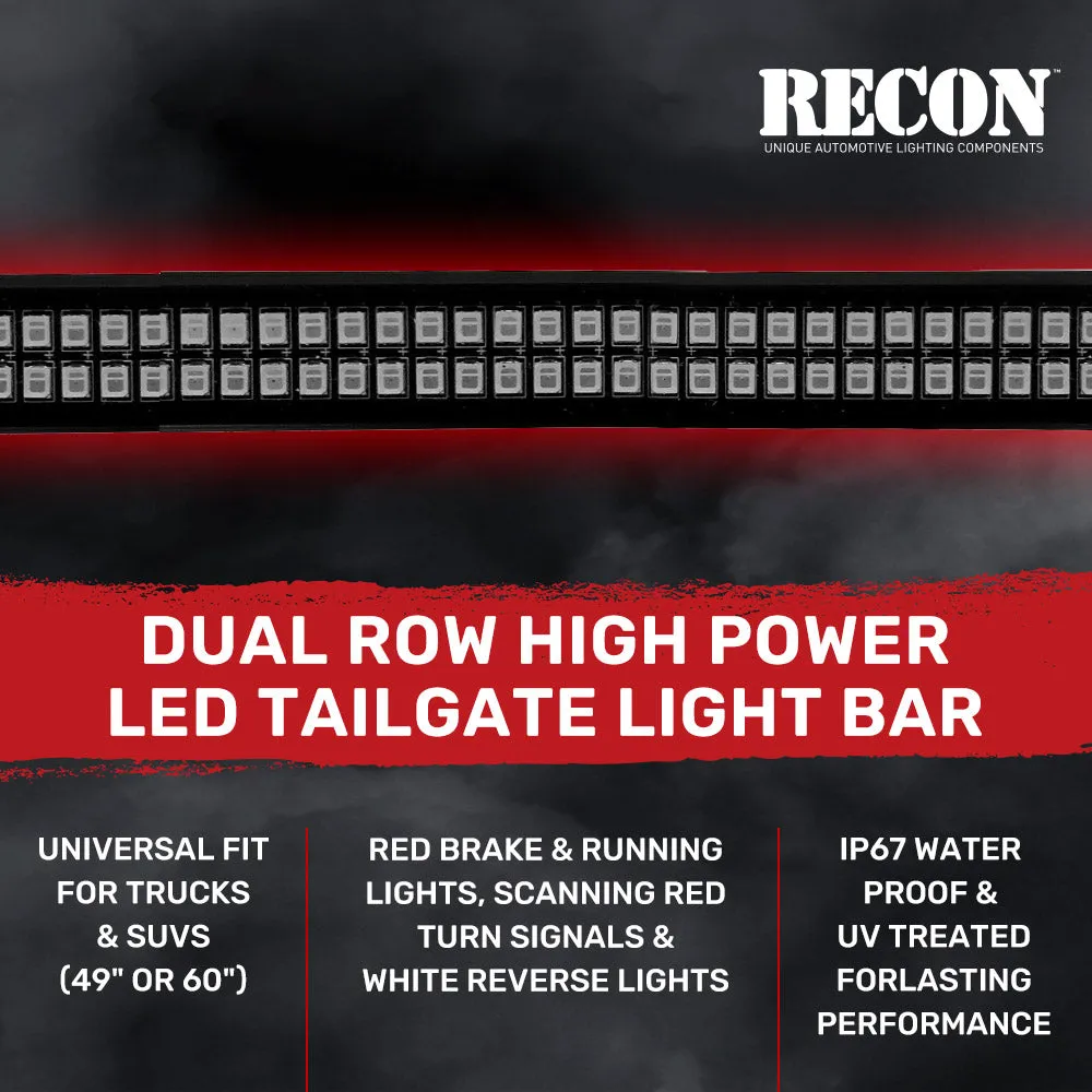 49inch Tailgate Bar w Ultra High-Power Dual Row Red Inchscanninginch LED Turn Signals And Ultra High-Power Dual Row Red LED Brakerunning Lights And Ultra High-Power Dual Row White LED Reverse Lights 49inch Bar Fits Most Flare Side And Smaller Trucks an product image
