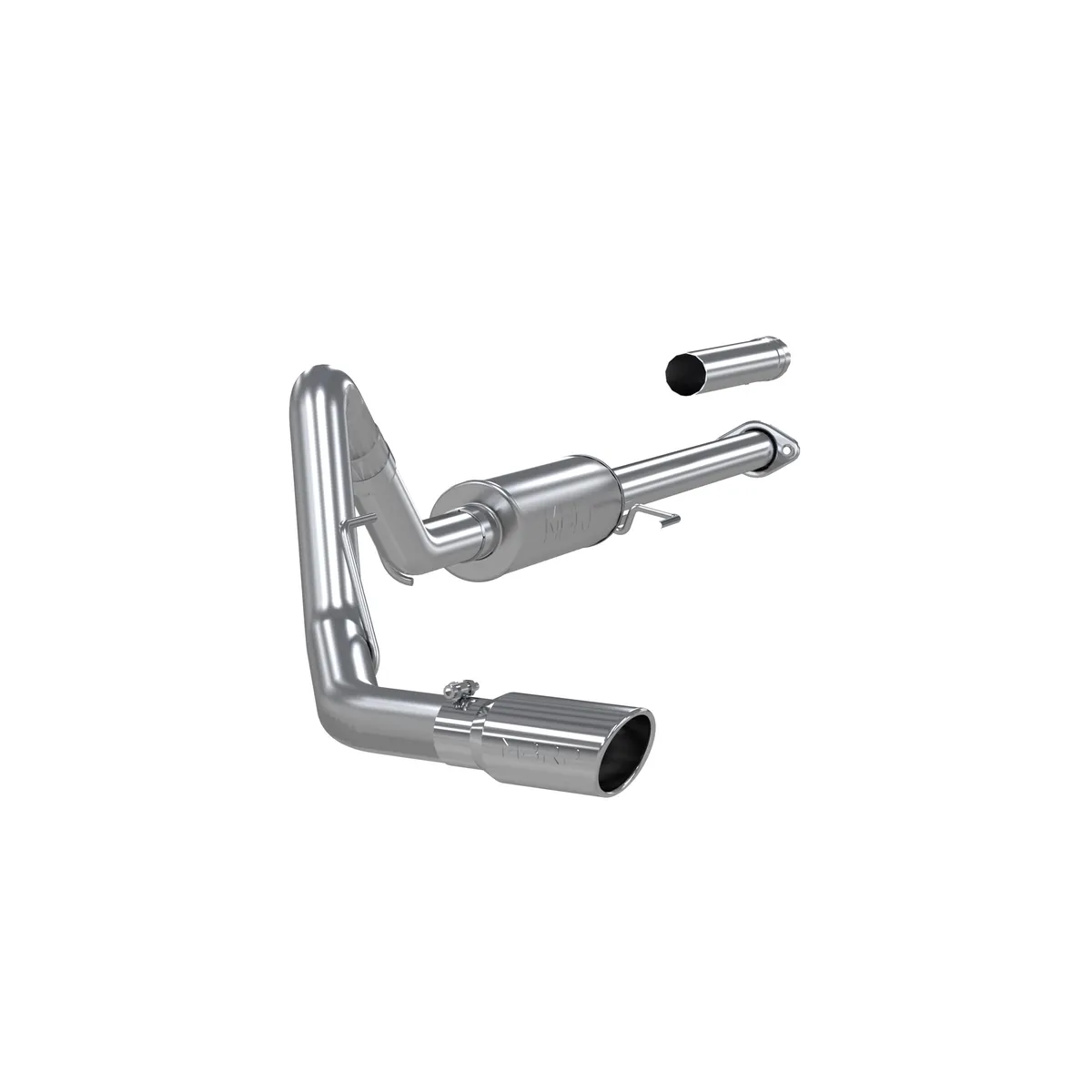 Armor Lite Cat Back Exhaust System; 3 in.; Incl. Front Pipe/Ext. Pipe/Muffler/Over Axle Pipe/Tailpipe/Hardware/4 in. OD Tip; Single Side Exit; Aluminized; product image