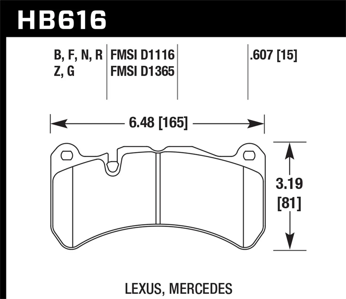 HPS 5.0 Disc Brake Pad; 0.607 Thickness; product image
