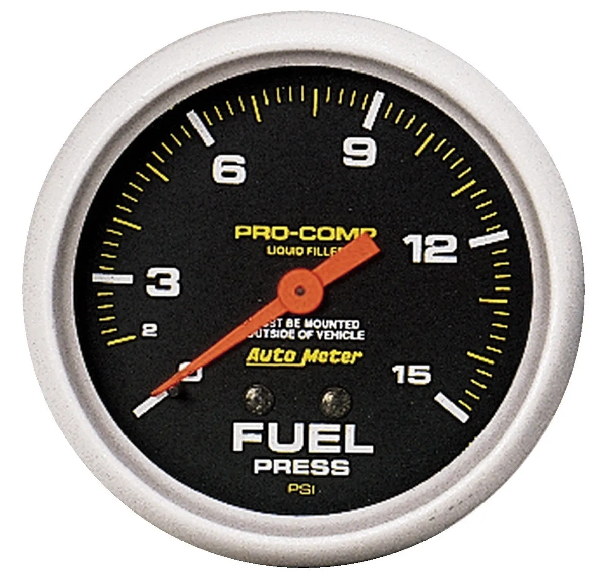 Gauge, Fuel Press, 2 5/8", 15psi, Liquid Filled Mech, Pro-Comp product image