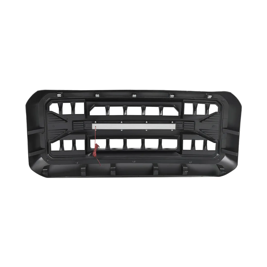 Armor Grille W/ Off-Road Lights - Glossy Black For 2011-2016 Ford F250/ 350/ 450/ 550 Super Duty product image