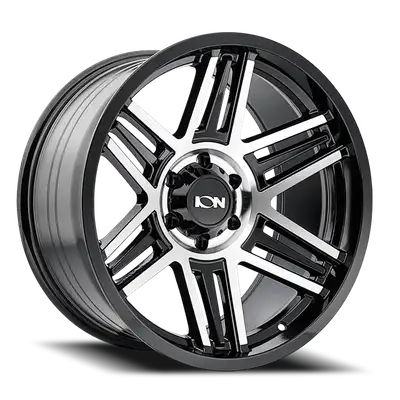 Ion Alloy Cast Aluminum Wheels 147 BM 17x9 Machined Black 8 On 180 Bolt Pattern 0 Offset ION Wheels