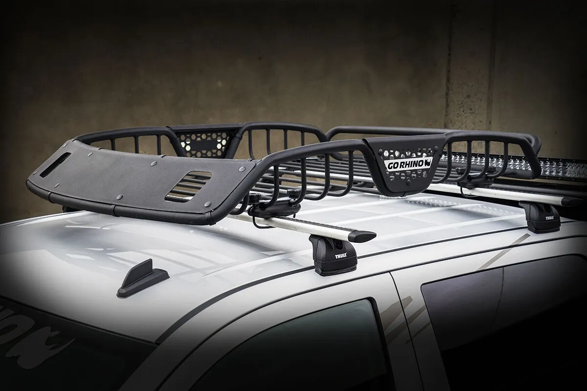 Go Rhino 59025T - SR20 Tubular Steel Roof Rack With 2x Light Mount Openings - 48 Long - Textured Black product image