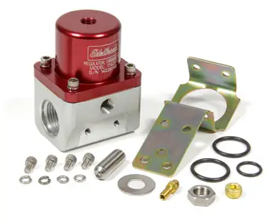 Edelbrock Edelbrock 174051 Carbureted Adjustable Bypass Fuel Pressure Regulator (180 GPH) in Red Finish