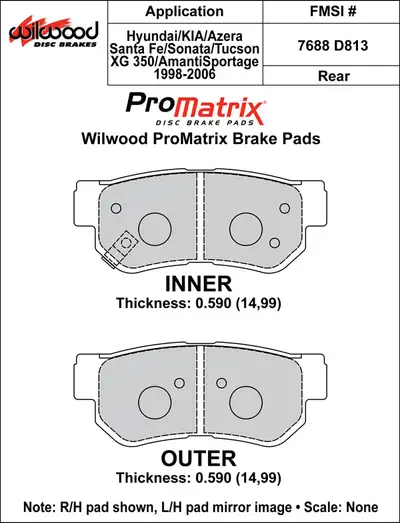Wilwood Brakes 2009 - 2010 Hyundai Original Equipment Pads - 150-D0813K