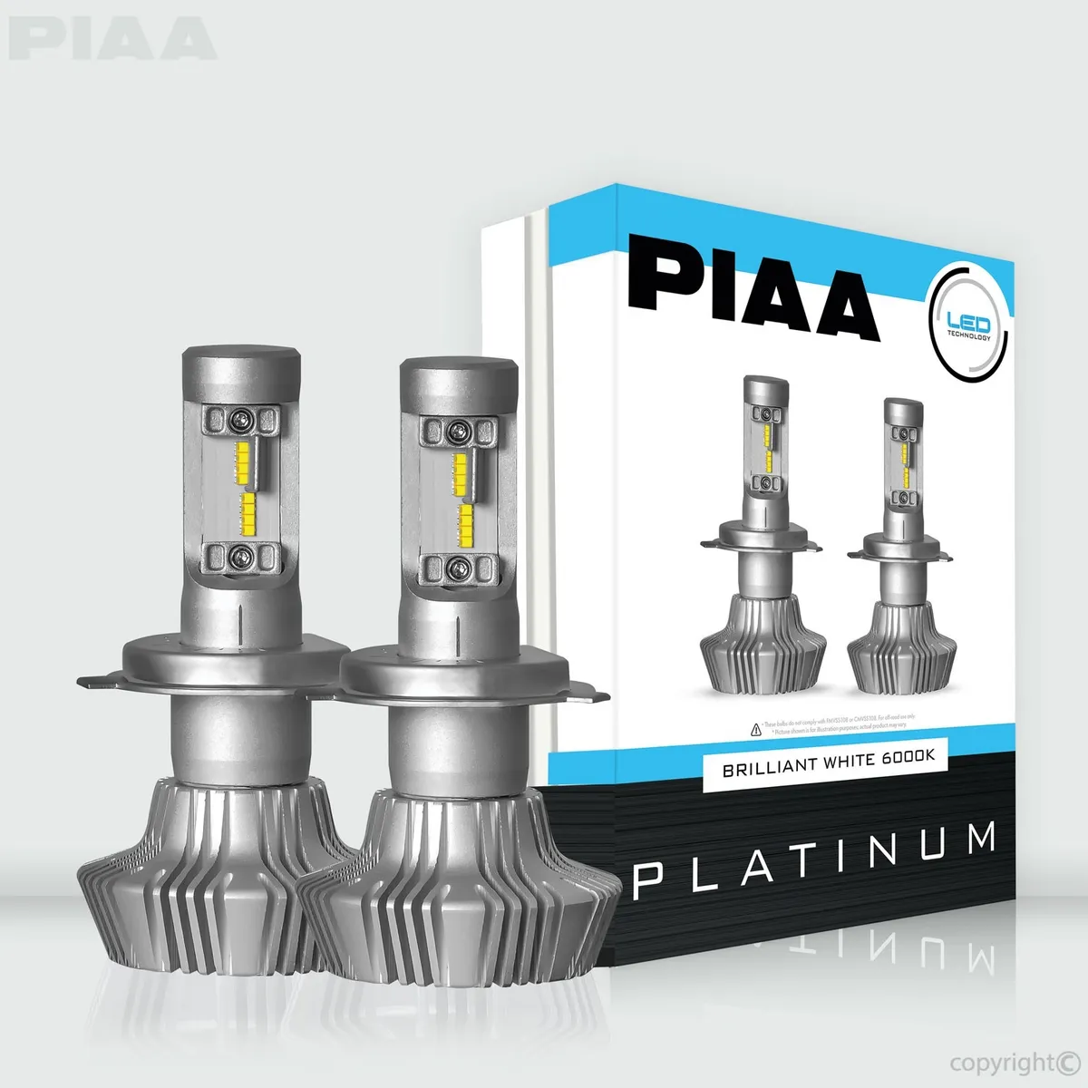 H4 Platinum LED Replacement Bulb; 25W; 6000K; 4000LM; Twin Pack; product image