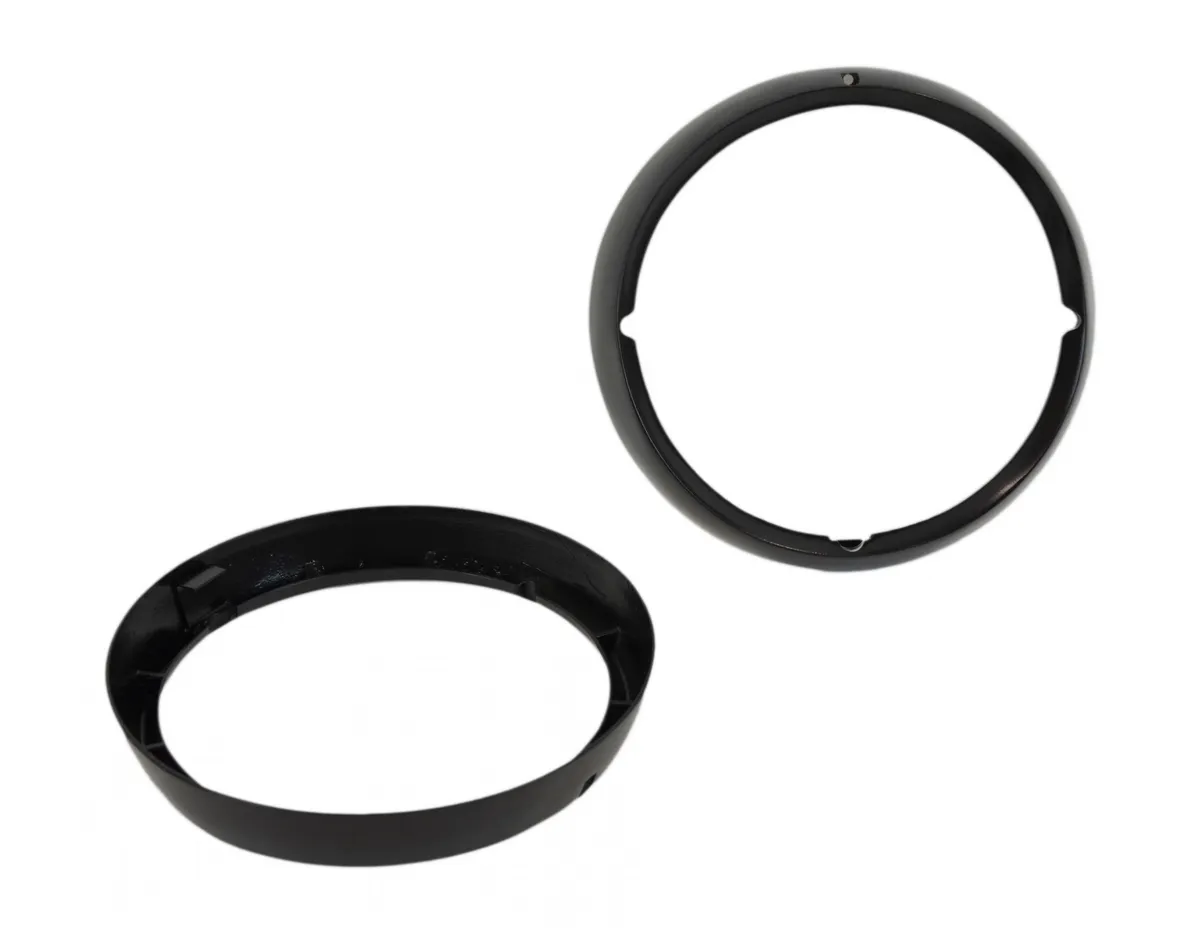 Jeep CJ Headlight Bezels Pair 72-86 CJ Powdercoat Black Kentrol product image