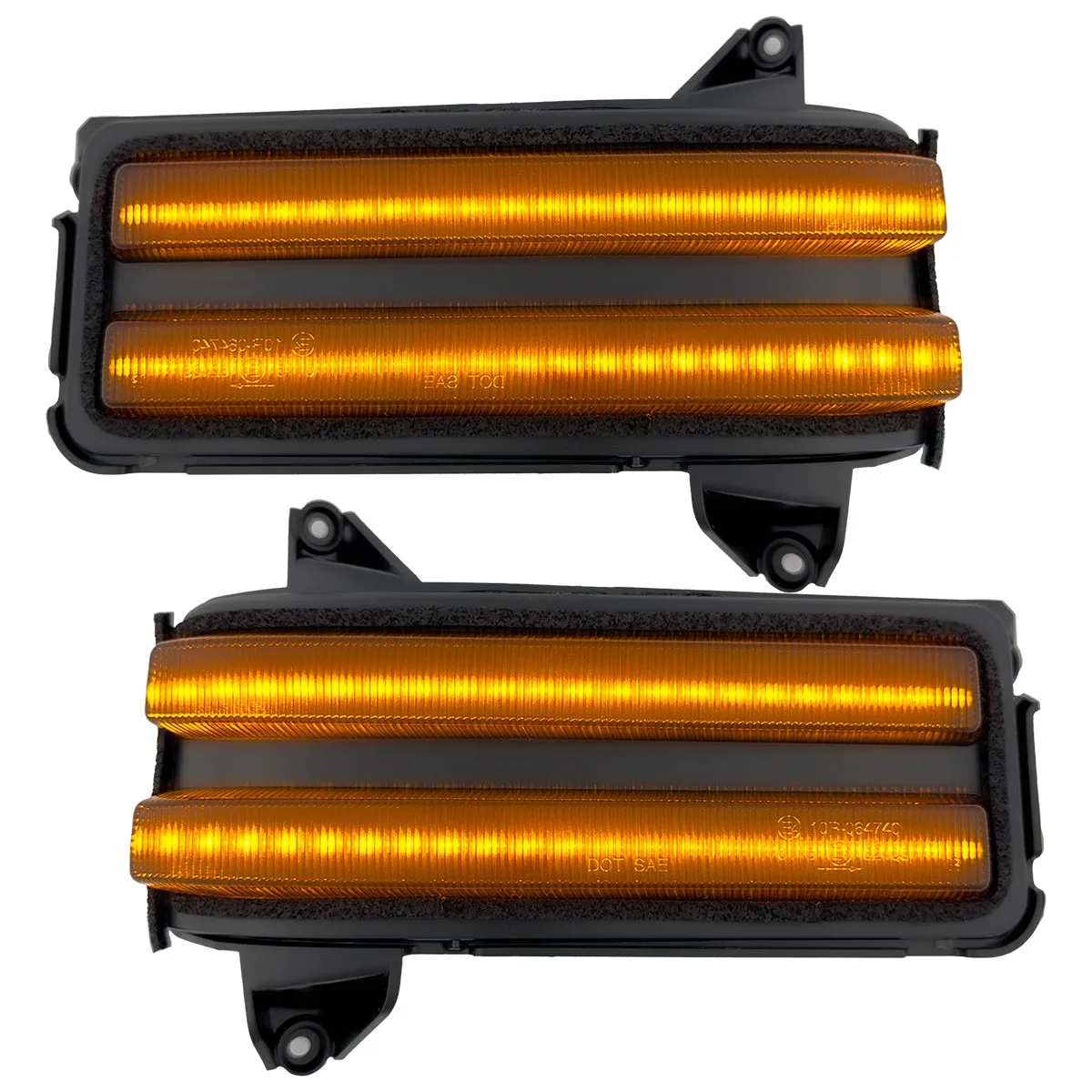 Chevy/GMC 20-25 Silverado & Sierra Side Mirror LED Lenses White or Amber DRL & Scanning Amber Turn Signals - Smoked Lens product image