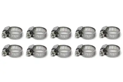 Vibrant Performance Vibrant Performance - 12152 - S.S. Worm Gear Clamps (Pack of 10) - Clamping Range: 0.75 in.-1.50 in.