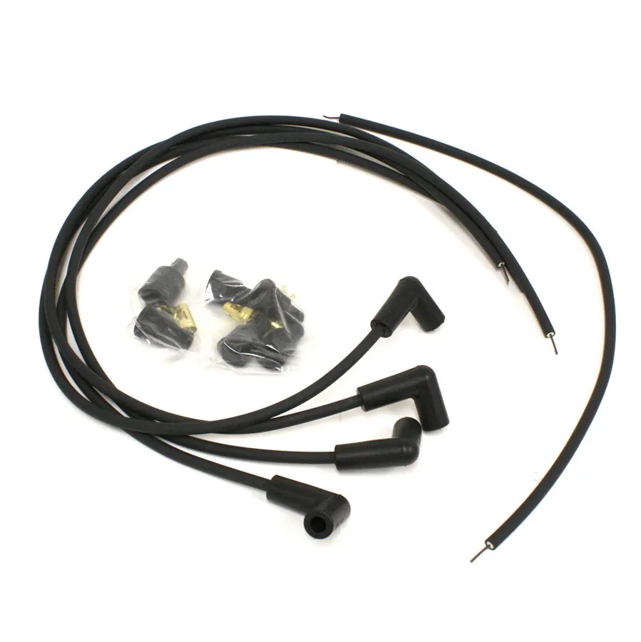 Pertronix PerTronix 704190 Flame-Thrower Spark Plug Wires 4 cyl Universal 90 Degree Black