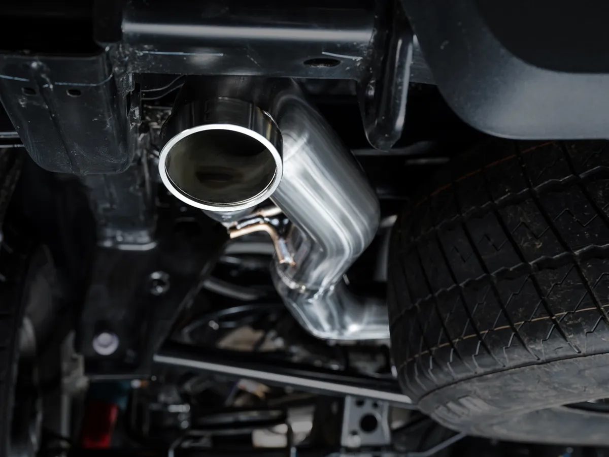 AWE 0FG Exhaust for 4th Gen Toyota Tacoma - Dual Chrome Silver Tips product image
