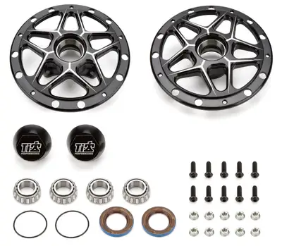 TI22 Performance Direct Mount Front Hubs Forged Black
