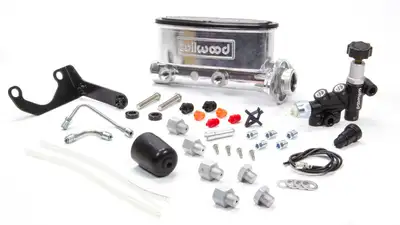 Wilwood Brakes hv Tandem M/C Kit w/ Bracket & Prop Valve1in Boreball Burnished