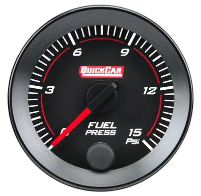Quickcar Racing RedLine Gauge 2-1/16in Fuel Pressure 0-15ps