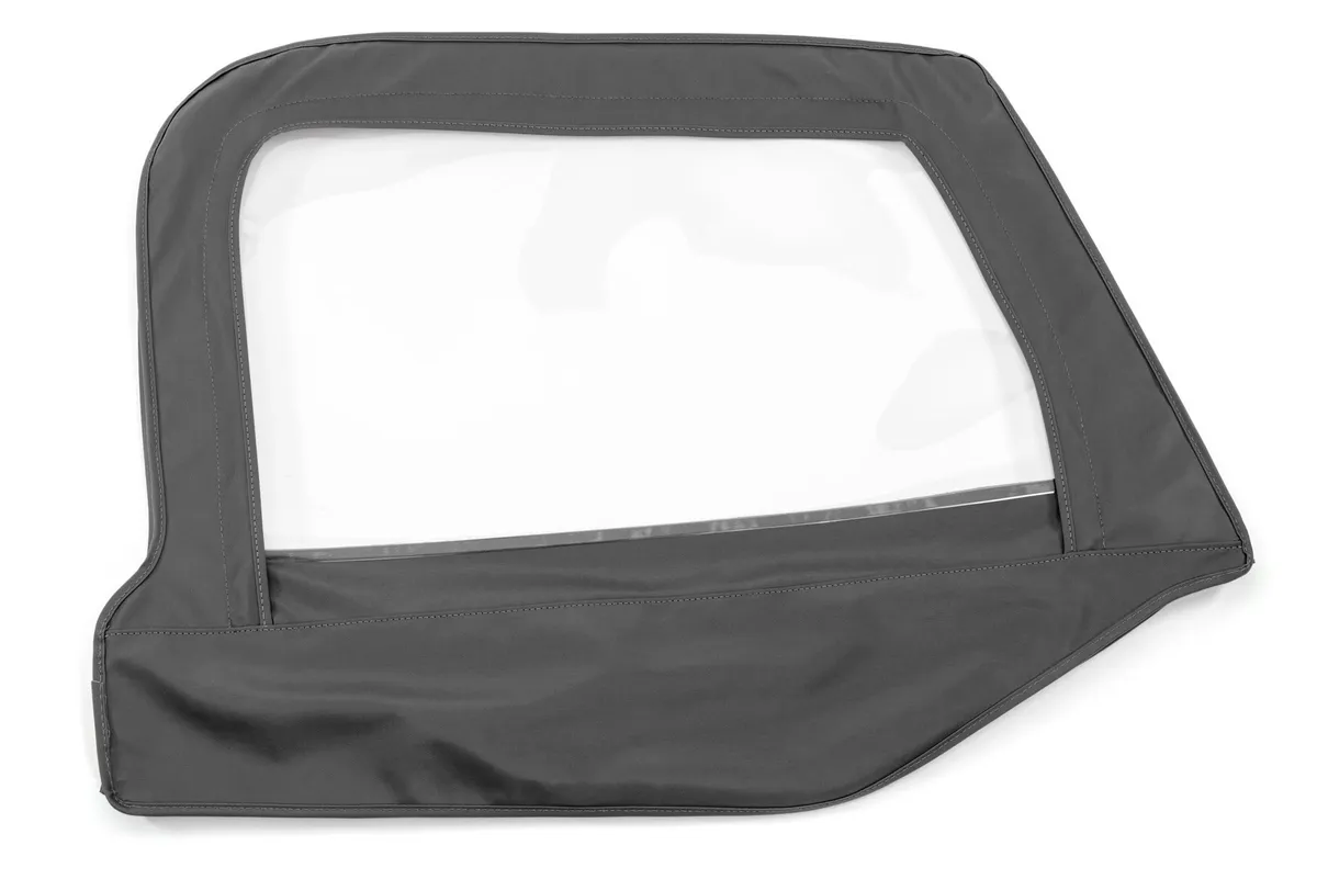 Jeep Fabric Replacement Upper Door Skins For 97-06 Wrangler TJ Black MasterTwill Pair MasterTop product image
