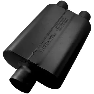 Flowmaster 40 Series Delta Flow Muffler 3.00in IN (C) / 2.25in OUT (D): ea 16 Gauge Aluminized Steel