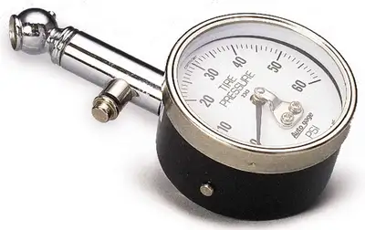 AutoMeter Autometer 2343 Gauge, Tire Pressure, Analog, 60psi, White Dial, w/ Peak Hold, Autogage