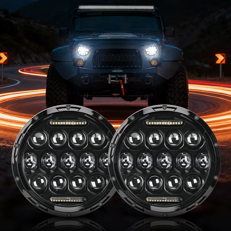 "Honey Comb 7"" 75W Cree LED Headlight DRL Hi/Lo Beam For 1997+ Jeep Wrangler JK/TJ/CJ/LJ/JL & Gladiator JT" product image