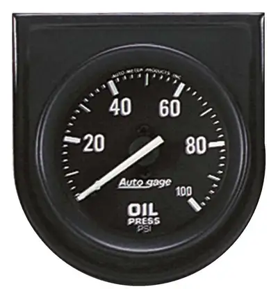 AutoMeter Gauge Console, Oil Press, 2", 100psi, Blk Dial, Blk Bezel, AutoGage